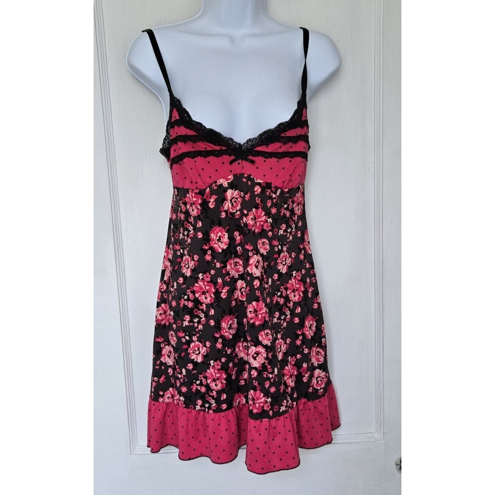 Marilyn Monroe Intimate Chemise Stretch Floral Lace Trim Nightgown Medium